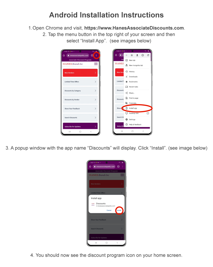 Android OS Installation Instructions